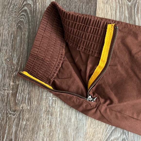 Pact Organic Cotton Joggers Side Ankle Zip Size Large Brown color - Picture 5 of 9
